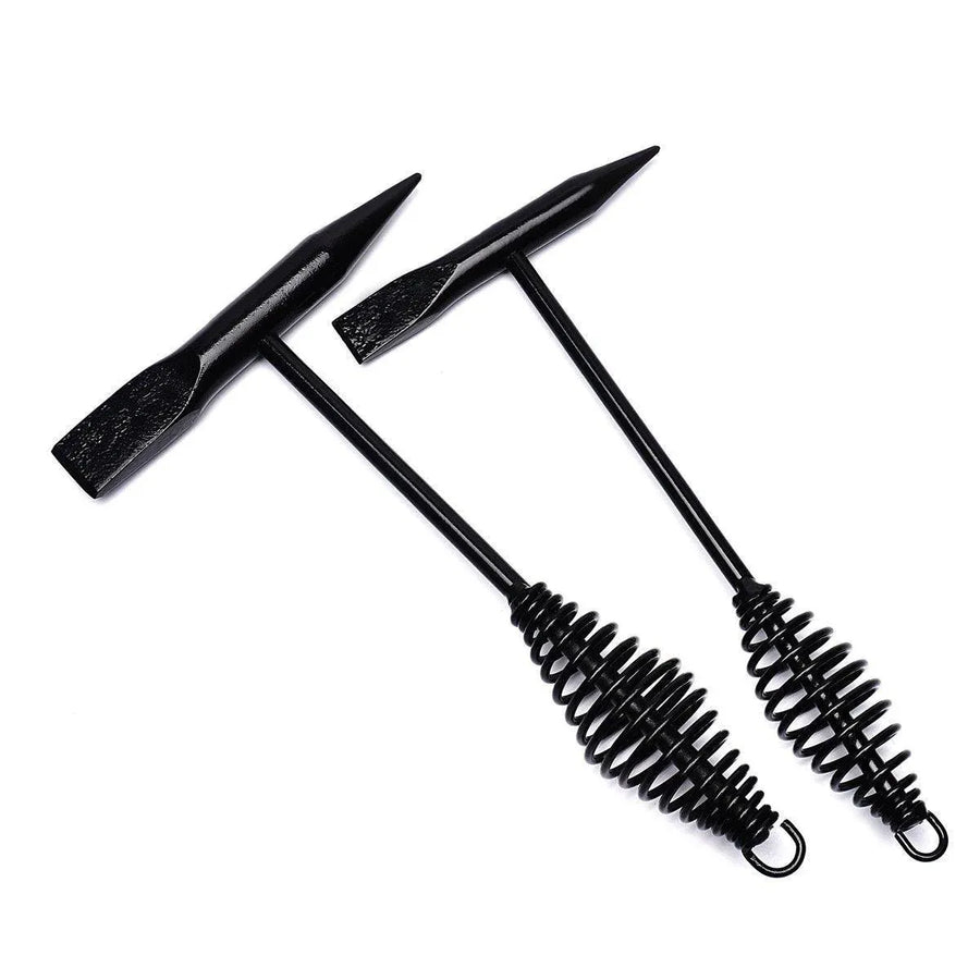 Welding Chipping Hammer Spring Handle Hold Heart Cleaning Harden DIY Metal Black - 500g