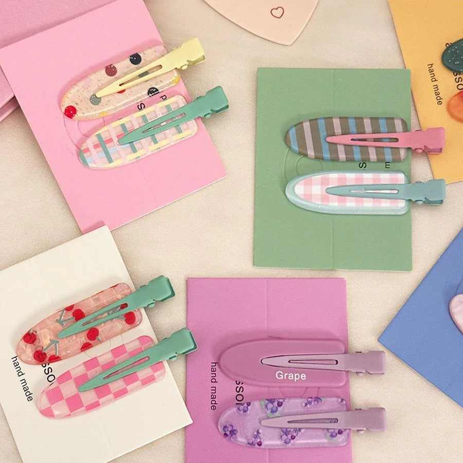 2PCS Juice Series Hair Clip Makeup Hair Accessories Colourful Hair Barrettes - Bobo