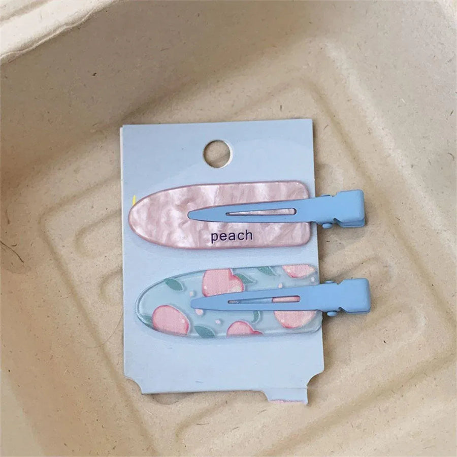 2PCS Juice Series Hair Clip Makeup Hair Accessories Colourful Hair Barrettes - Bobo
