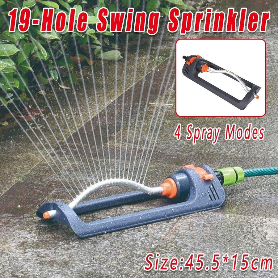 1 19-Hole Oscillating Lawn Sprinkler with 4 Spray Modes