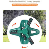 Automatic Lawn Sprinkler 360 Degree Rotating Garden Watering System Tool - Top-Down View