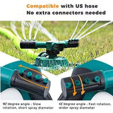 Automatic Lawn Sprinkler 360 Degree Rotating Garden Watering System Tool - Rear View