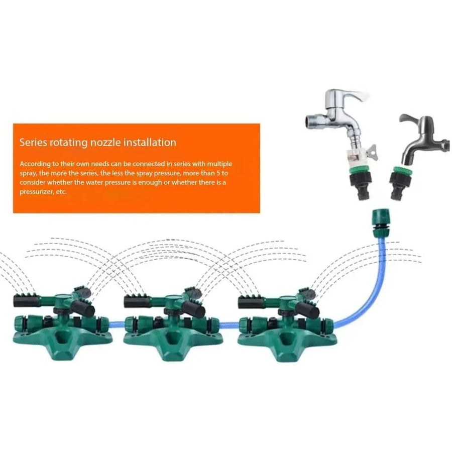 Automatic Lawn Sprinkler 360 Degree Rotating Garden Watering System Tool