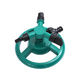 Small Disc Sprinkler 360 Degree Rotating Garden Sprayer Three Prong Spray Water - Blue - Rear View