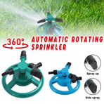Small Disc Sprinkler 360 Degree Rotating Garden Sprayer Three Prong Spray Water - Green