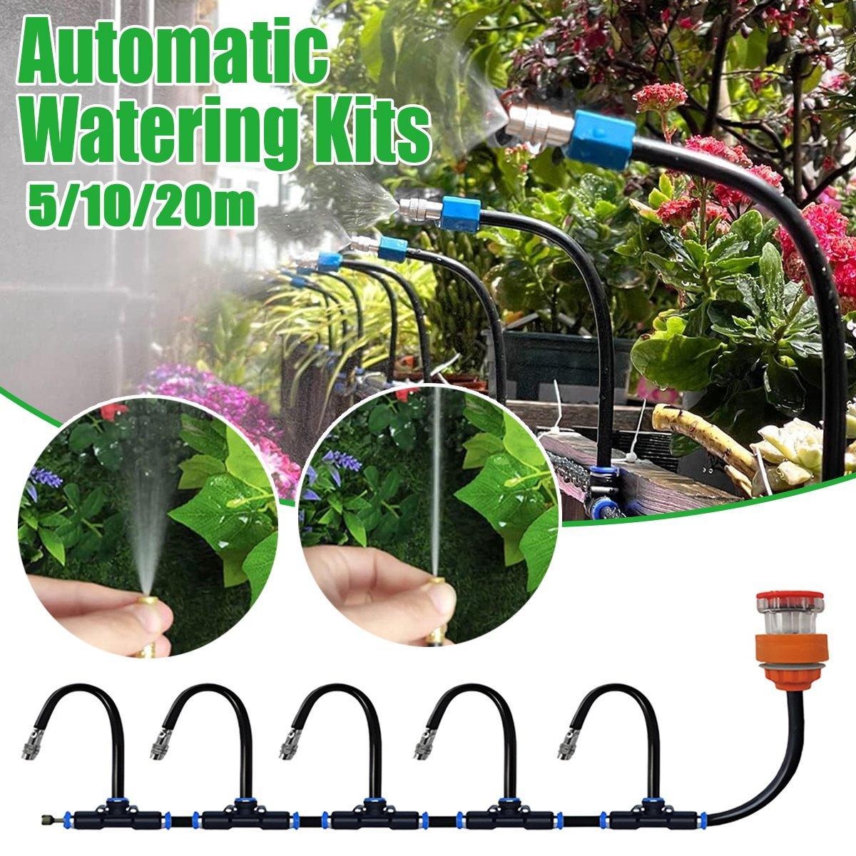 5M 10M 20M Garden Watering System Adjustable Spray Irrigation Hose Sprinkler - 5m