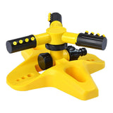 360 Degree Rotating Yellow Sprinkler Automatic Lawn Garden Watering System Villa - Front View