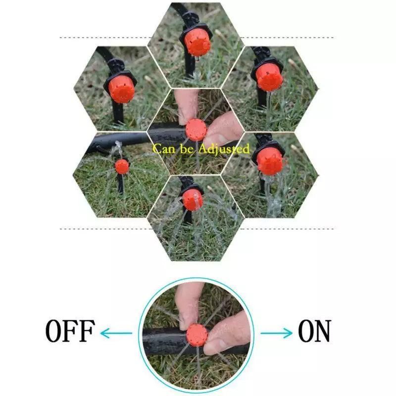 100X Adjustable Micro Flow Dripper for Garden Irrigation Hose