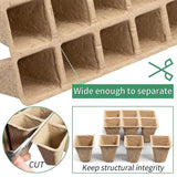 250x 10Grids Nursery Pots Biodegradable Paper Pulp Cup Garden Plant Nursery Tray - Top-Down View