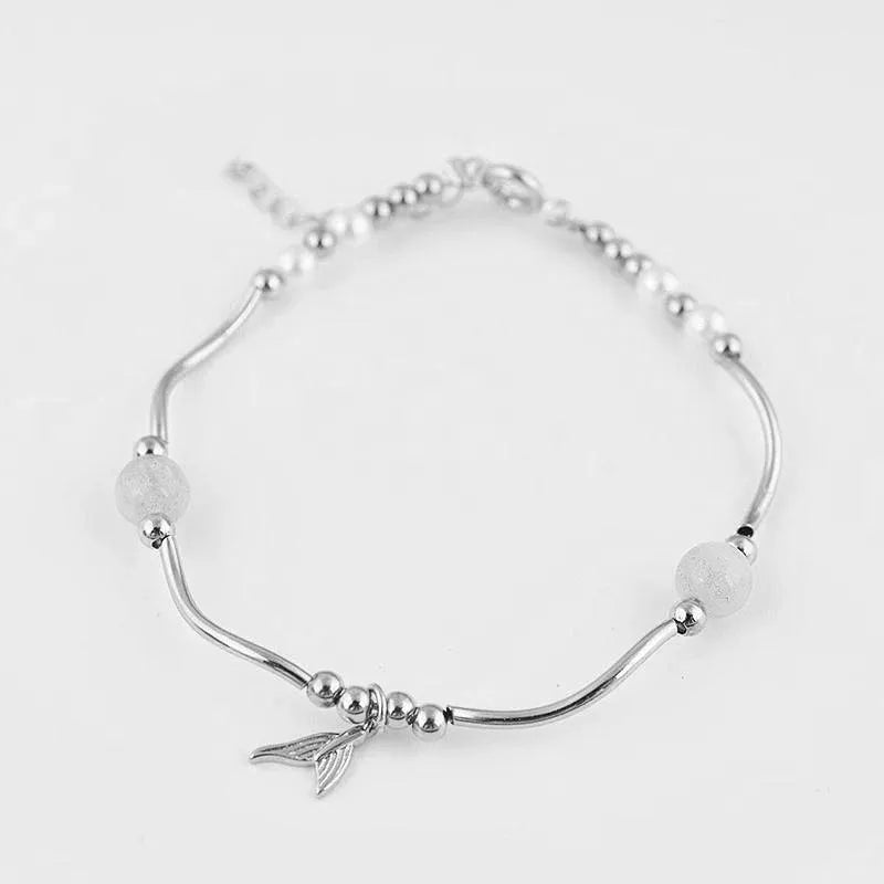 Women Fishtail Bracelet Chain Twisted Cuff Bracelet Bangle Adjustable Bracelets - 2