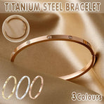 Men Women Titanium Stainless Steel Bracelet Bangle Cuff Party Simple Jewelry - Gold