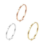 Men Women Titanium Stainless Steel Bracelet Bangle Cuff Party Simple Jewelry - Gold