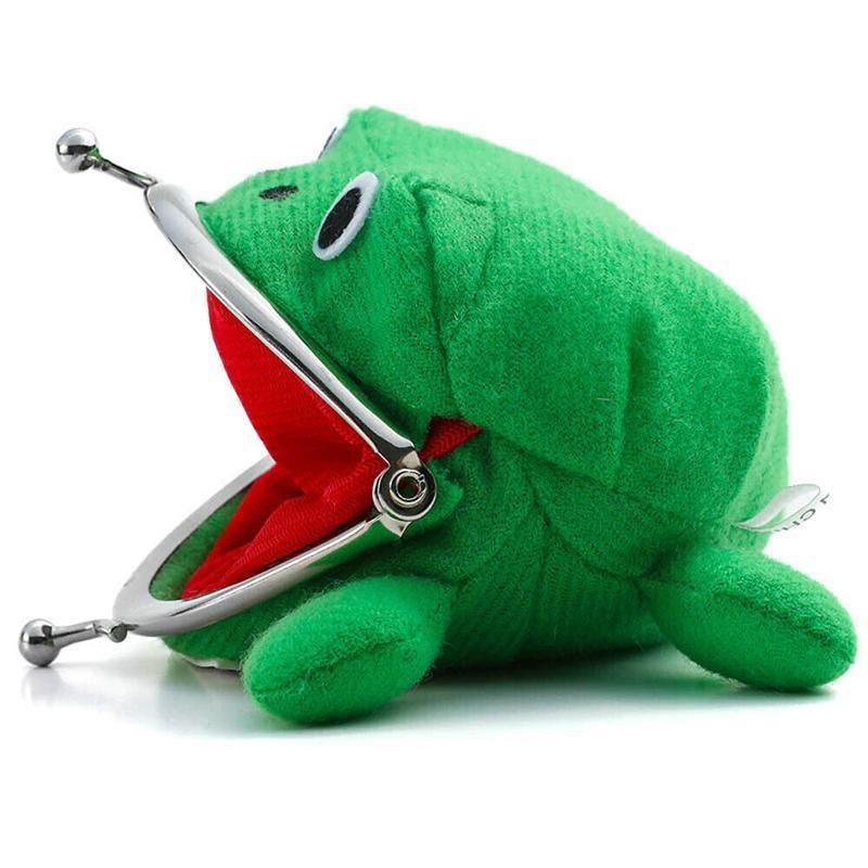 Charming Plush Frog Coin Purse Money Pouch Toy Wallet Unique Cash Bag