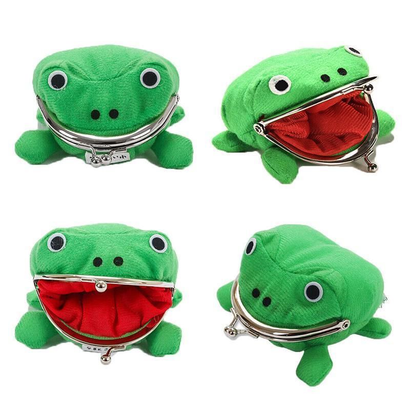 Charming Plush Frog Coin Purse Money Pouch Toy Wallet Unique Cash Bag
