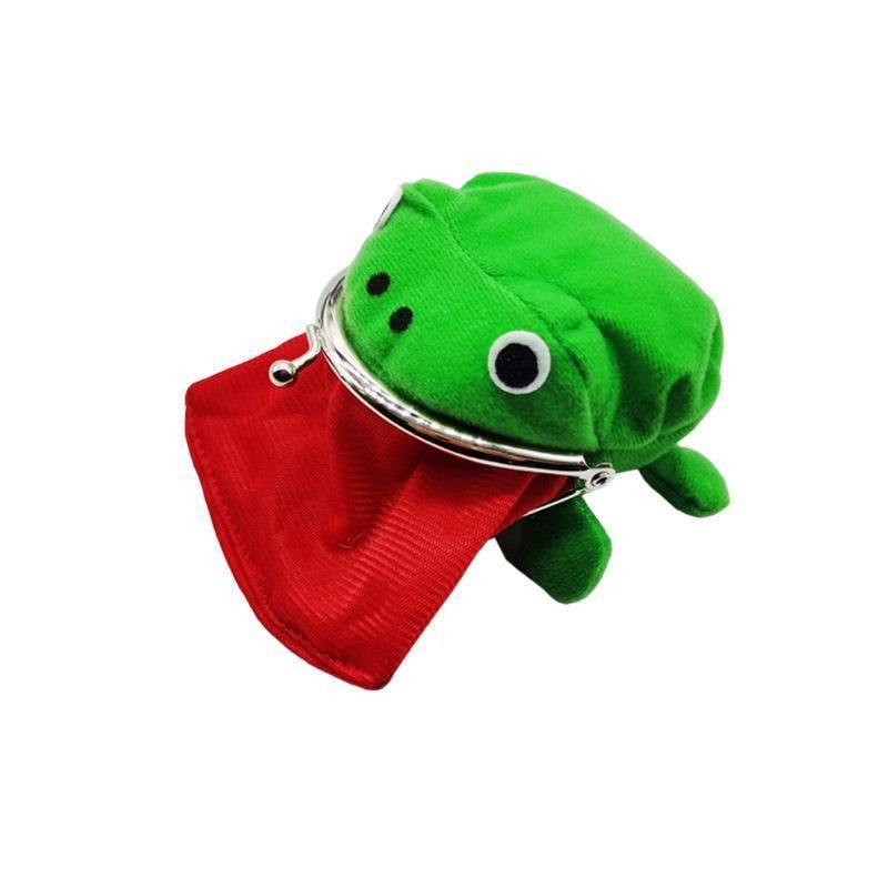 Charming Plush Frog Coin Purse Money Pouch Toy Wallet Unique Cash Bag
