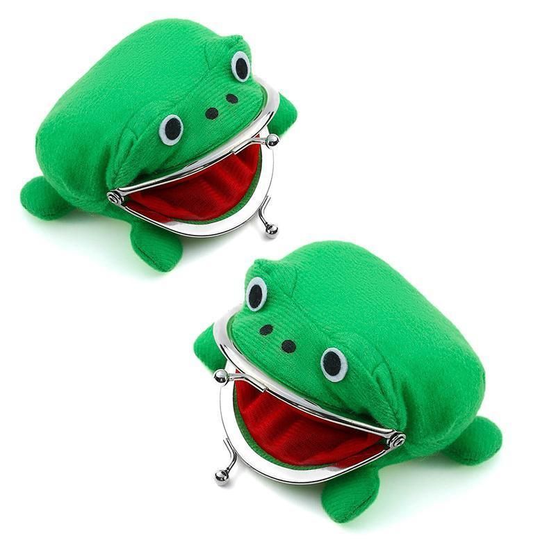Charming Plush Frog Coin Purse Money Pouch Toy Wallet Unique Cash Bag