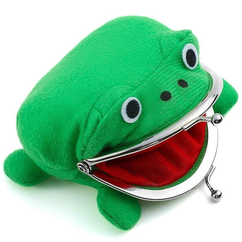 Charming Plush Frog Coin Purse Money Pouch Toy Wallet Unique Cash Bag