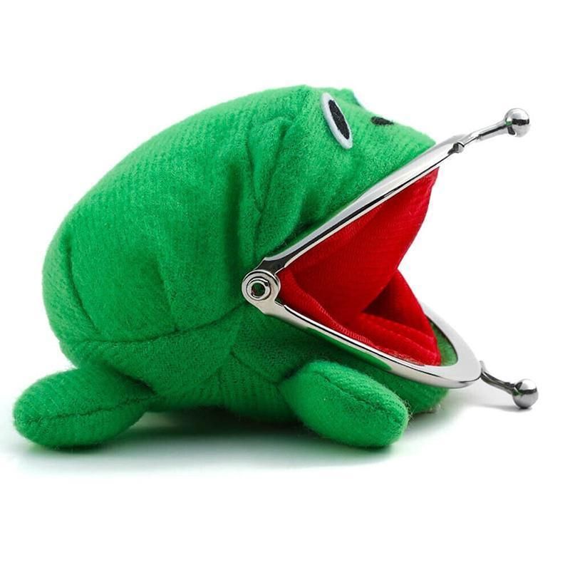 Charming Plush Frog Coin Purse Money Pouch Toy Wallet Unique Cash Bag