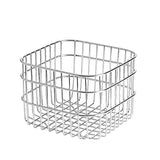 Stainless Steel Household Storage Basket Square Organizer for Kitchen and Home - Front View