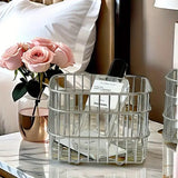 Stainless Steel Household Storage Basket Square Organizer for Kitchen and Home - Top-Down View