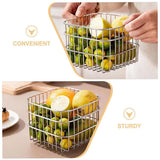 Stainless Steel Household Storage Basket Square Organizer for Kitchen and Home - 45-Degree Angle
