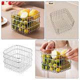 Stainless Steel Household Storage Basket Square Organizer for Kitchen and Home