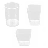 40-50 Pcs Mousse Cake Dessert Cups Clear Plastic Sample Drink Wine Jelly Tumbler - 40PCS-Square-70*42MM - Front View