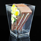 40-50 Pcs Mousse Cake Dessert Cups Clear Plastic Sample Drink Wine Jelly Tumbler - 40PCS-Square-70*42MM - Top-Down View