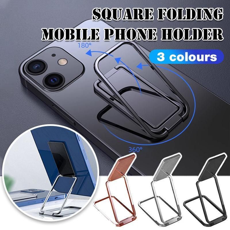 Portable Multifunctional Folding Metal Mobile Phone Holder Bracket Desktop Stand - Silver