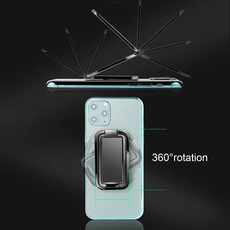 Portable Multifunctional Folding Metal Mobile Phone Holder Bracket Desktop Stand - Silver