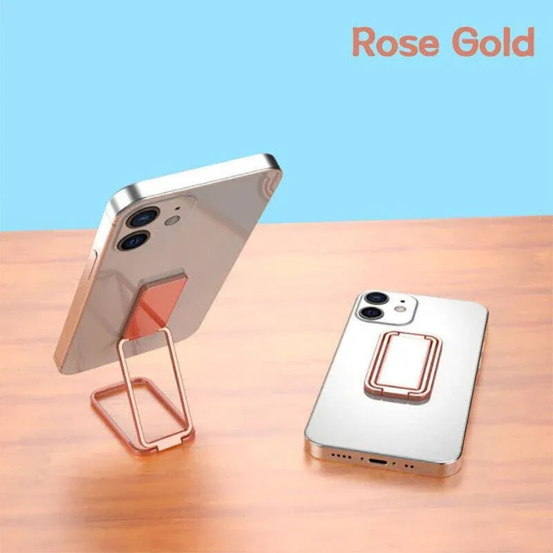 Portable Multifunctional Folding Metal Mobile Phone Holder Bracket Desktop Stand - Silver