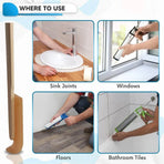 4pcs Squeegee Plastic Grout Sealant Spatula Caulk Applicator Tool Set for Home