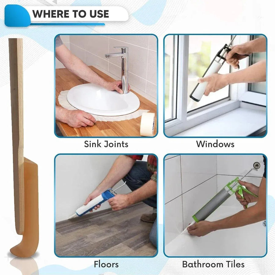 4pcs Squeegee Plastic Grout Sealant Spatula Caulk Applicator Tool Set for Home
