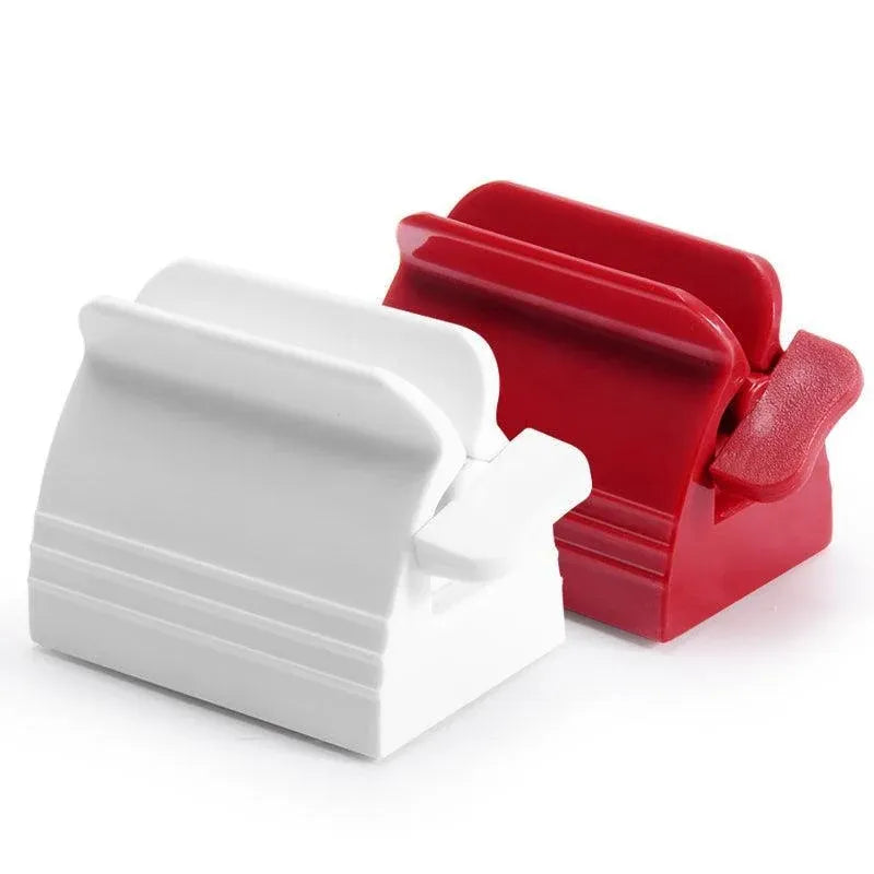 Large Bathroom Toothpaste Squeezer Tube Easy Stand Dispenser Rolling Holder Seat - White