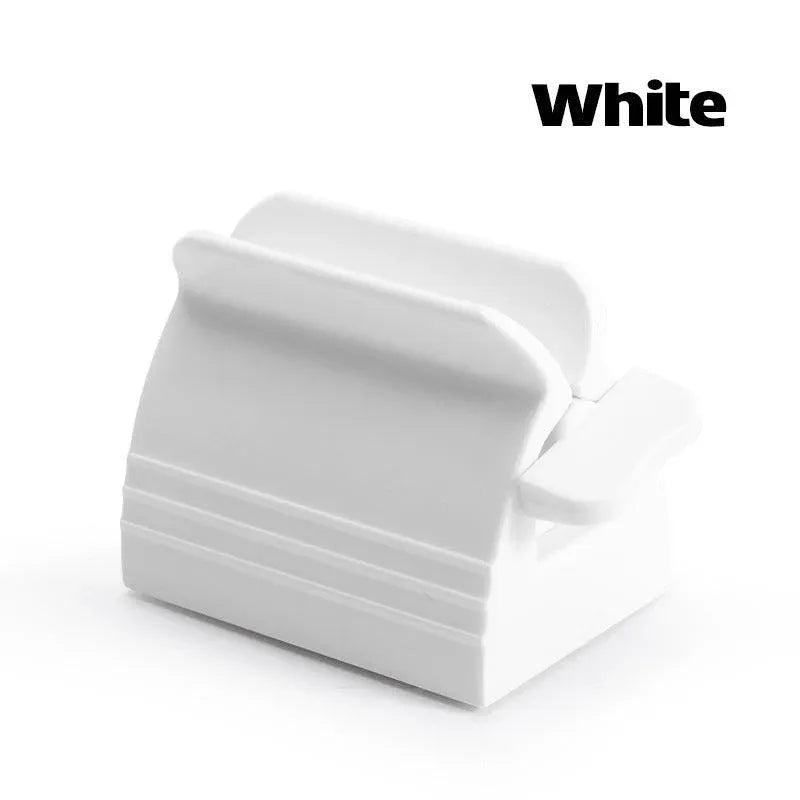 Large Bathroom Toothpaste Squeezer Tube Easy Stand Dispenser Rolling Holder Seat - White
