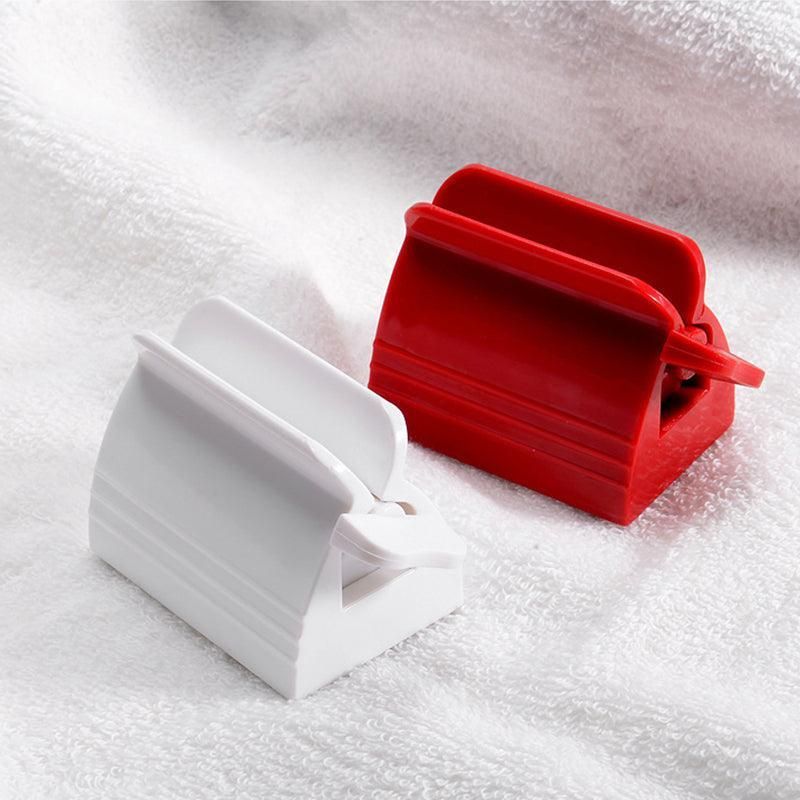 Large Bathroom Toothpaste Squeezer Tube Easy Stand Dispenser Rolling Holder Seat - White