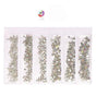 1440Pcs Glitter Rhinestones Crystal Clear Flat Bottom Glass Nail Art Nail Drill - AB