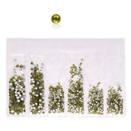 1440Pcs Glitter Rhinestones Crystal Clear Flat Bottom Glass Nail Art Nail Drill - Olive