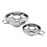 2pcs Stainless Steel Wide Mouth Funnel Large Bore Oil Drain Household Funnel Set - Front View