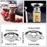 2pcs Stainless Steel Wide Mouth Funnel Large Bore Oil Drain Household Funnel Set - Side View