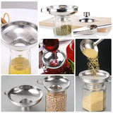 2pcs Stainless Steel Wide Mouth Funnel Large Bore Oil Drain Household Funnel Set