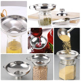 2pcs Stainless Steel Wide Mouth Funnel Large Bore Oil Drain Household Funnel Set - Top-Down View