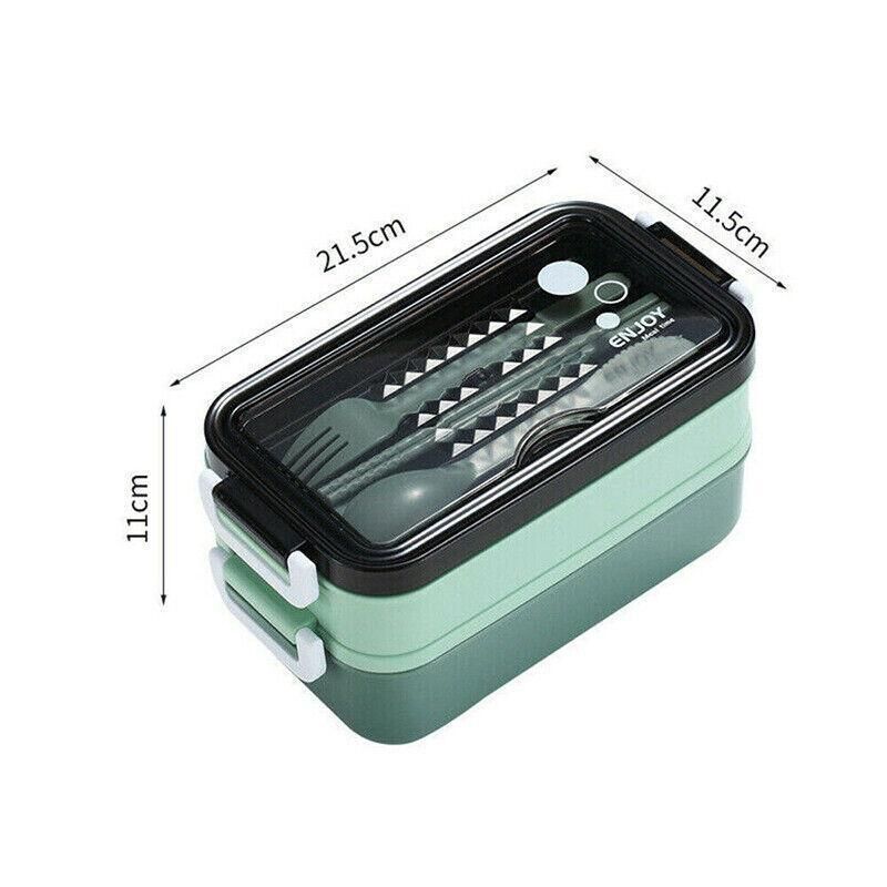 Bento Box Lunch Containers Food Microwave Stainless Portable Dinnerware Au - Green