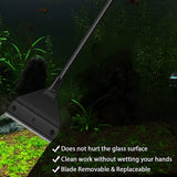 304SS Aquarium Stainless Steel Algae Scraper Blade Fish Tank Glass Cleaner - Close-Up Angle