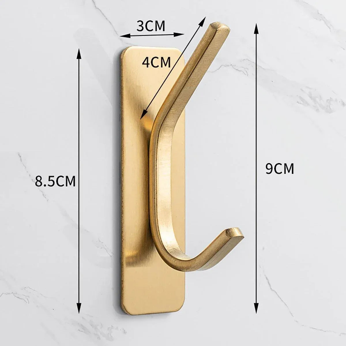 4pcs Stainless Steel Adhesive Hook Towel Hook Bathroom Kitchen Door Coat Hook - Silver