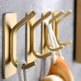 4pcs Stainless Steel Adhesive Hook Towel Hook Bathroom Kitchen Door Coat Hook - Silver - Extra Image