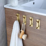 4pcs Stainless Steel Adhesive Hook Towel Hook Bathroom Kitchen Door Coat Hook - Silver