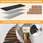 12PCS Non-Slip Carpet Stair Treads Indoor Step Mats for Home Use