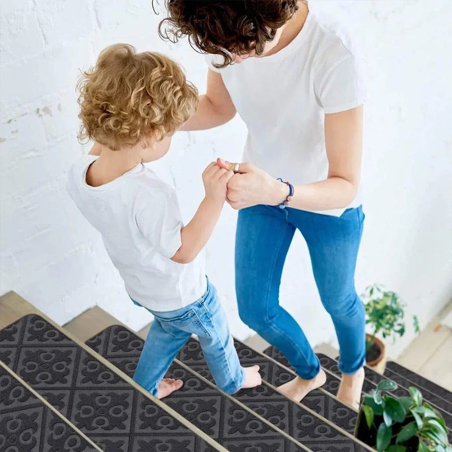 12PCS Non-Slip Carpet Stair Treads Indoor Step Mats for Home Use