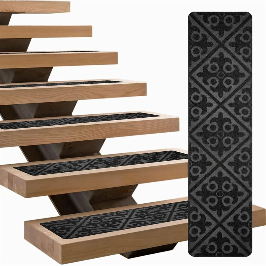 12PCS Non-Slip Carpet Stair Treads Indoor Step Mats for Home Use